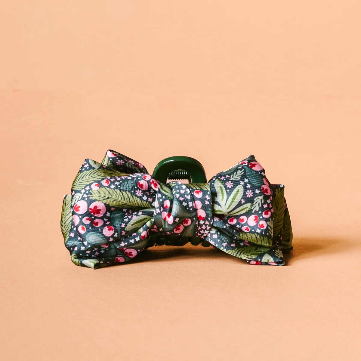 Jolly Sprig Mini Satin Bow Claw Clip - Southern Belle Boutique