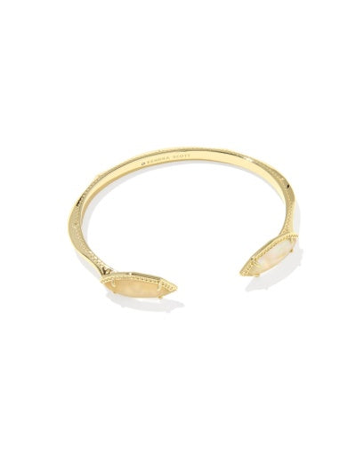 Ophelia Cuff Bracelet Gold Iridescent Abalone S/M - Southern Belle Boutique