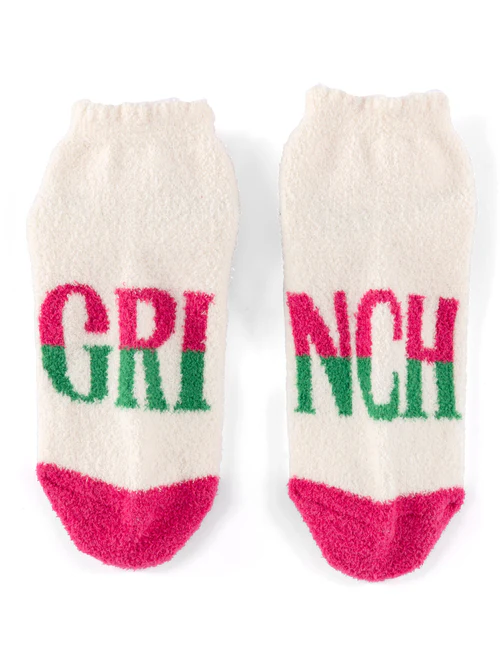Grinch Home Sock, Ivory - Southern Belle Boutique