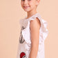 Red Helmet And Bow Patched Ruffled Tank