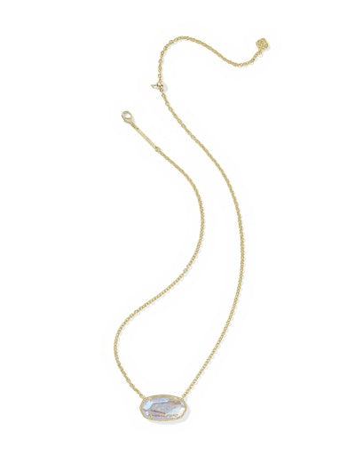 Elisa Statement Short Pendant Necklace Gold Dichroic Glass