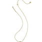 Elisa Scallop Frame Short Pendant Necklace Gold Light Pink Iridescent Abalone - Southern Belle Boutique