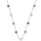 Sierra Star Crystal Strand Necklace - Silver Red White Blue Mix