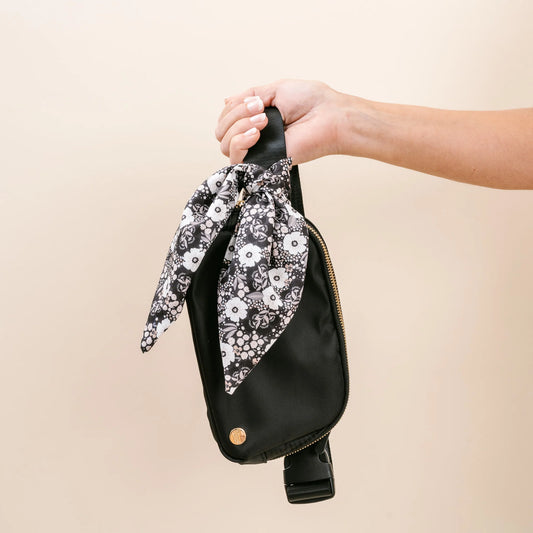 All You Need Belt Bag with Hair Scarf - Midnight Black - Southern Belle Boutique