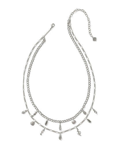 Alexa Multi Strand Necklace Vintage Silver White Cz - Southern Belle Boutique