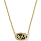 Elisa Boo Short Pendant Necklace - Gold Black Granite - Southern Belle Boutique