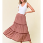 Terra Cotta Floral Rick Rack Lace Tiered Maxi Skirt - Southern Belle Boutique