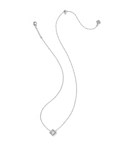 Mallory Crystal Short Pendant Necklace - Silver White Cz - Southern Belle Boutique