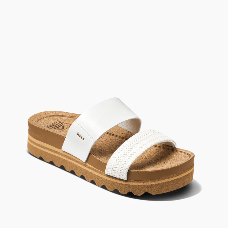 Cushion Vista High Sandal - White Braid - Southern Belle Boutique