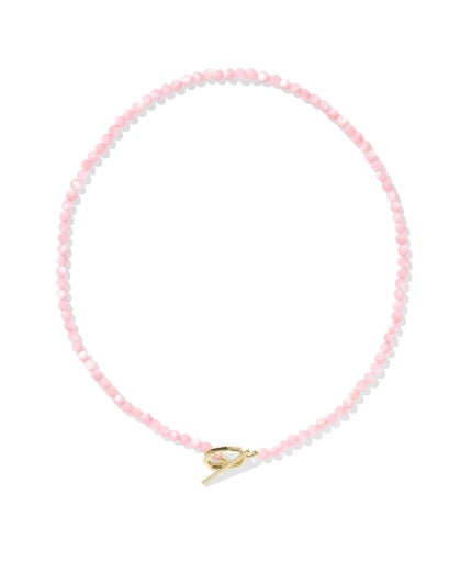 Sylvia Strand Necklace Gold Pink Chalcedony