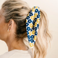Floral Hair Scarf - Navy Yellow - Southern Belle Boutique