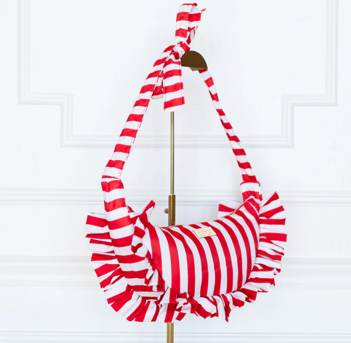 Ruffled Bum Bag - Red Stripe - Southern Belle Boutique