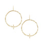 Radiant Cross Hoop Earrings - Gold