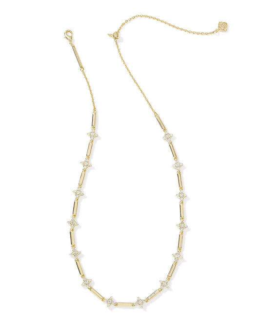 Holland Strand Necklace Gold White Crystal