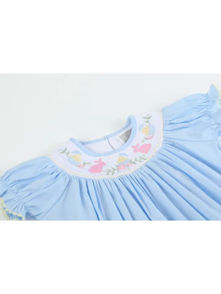 Lt Blue Easter Smocked Dress - Southern Belle Boutique