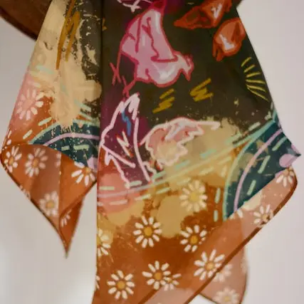 Morning Ranch Chores Silk Western Cowgirl Wild Rag Scarf - Southern Belle Boutique