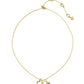 Arlene Charm Necklace Gold White Cz