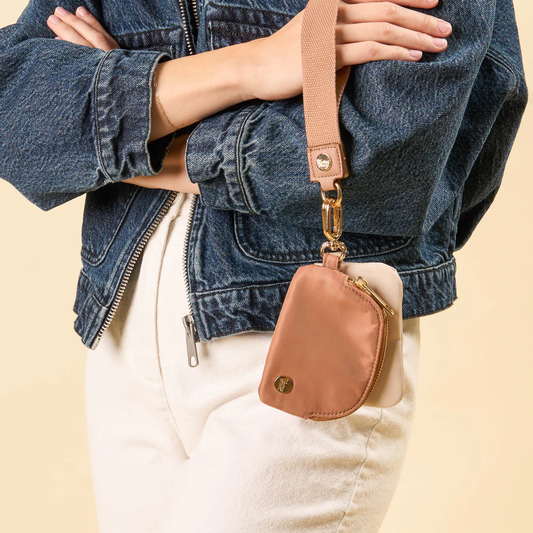 Dynamic Duo Pouch Wristlet - Beige