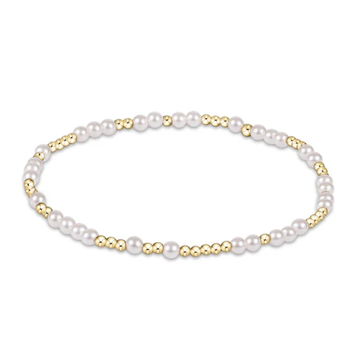 Hope Unwritten 3mm Bead Bracelet - Pearl - Southern Belle Boutique