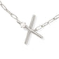 Pearl Initial X Short Pendant Necklace - Silver - Southern Belle Boutique