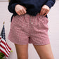 Red Plaid Gingham Printed Shorts - Southern Belle Boutique
