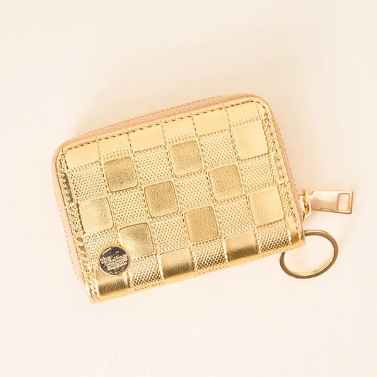 Zip Around Wallet-Metallic Gold