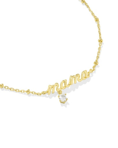 Mama Crystal Delicate Chain Bracelet Gold - Southern Belle Boutique