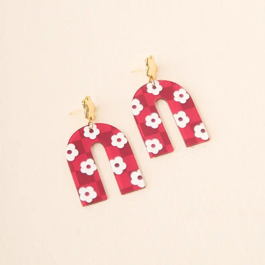 Acrylic Earrings - Burgundy - Southern Belle Boutique