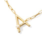 Pearl Letter A Short Pendant Necklace - Gold