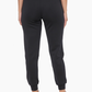 Cuffed Joggers with Zippered Pockets - Black