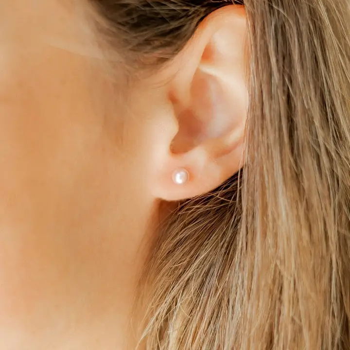 Screwback Stud Earrings - Payton Pearl Pink 5mm - Southern Belle Boutique