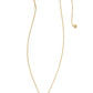 Fern Crystal Short Pendant Necklace Gold White Crystal - Southern Belle Boutique