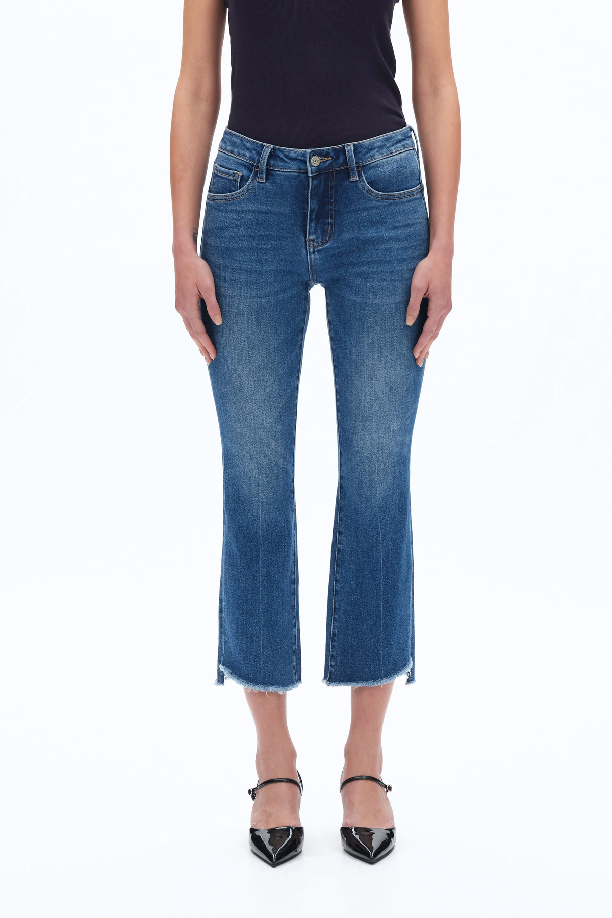 Bayeas MidRise Crop Stepped Hem Jeans - Freeloop - Southern Belle Boutique