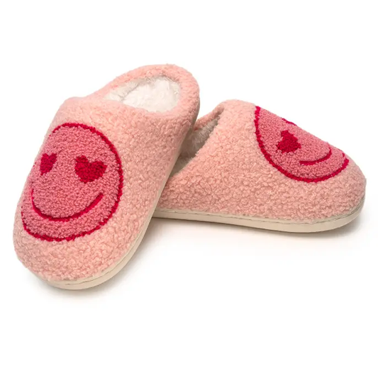 Kids Heart Eyes Slippers - Pink - Southern Belle Boutique
