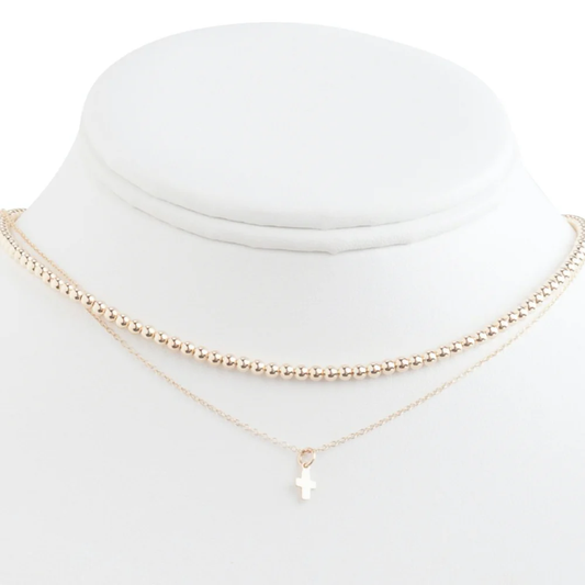 15" Choker Classic Gold 3mm Bead - Southern Belle Boutique