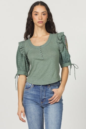 Keely Top - Slate Green - Southern Belle Boutique