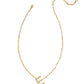 Pearl Initial E Short Pendant Necklace - Gold