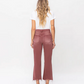 Super High Rise 90's Vintage Crop Flare Jeans - Russet Brown