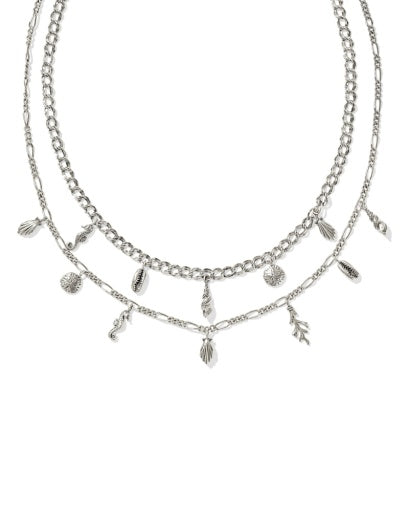 Alexa Multi Strand Necklace Vintage Silver White Cz - Southern Belle Boutique