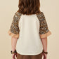 Girls Cheetah Sleeve Raglan Knit Top - Southern Belle Boutique