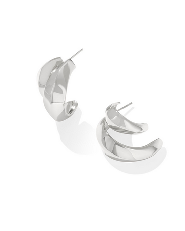 Liana Double Hoop Earrings - Silver