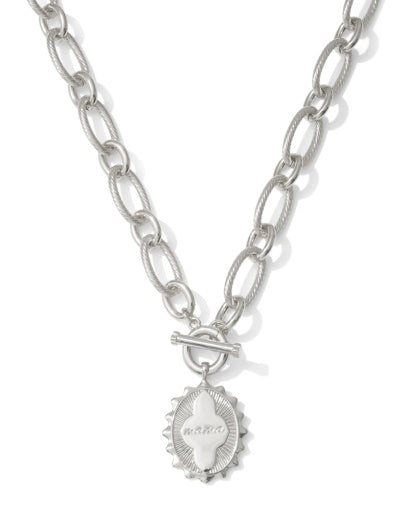 Mama Link And Chain Necklace - Silver - Southern Belle Boutique