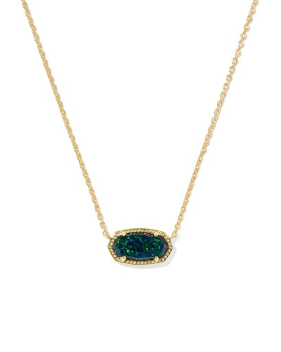 Elisa Pendant Necklace - Gold Night Kyocera Opal