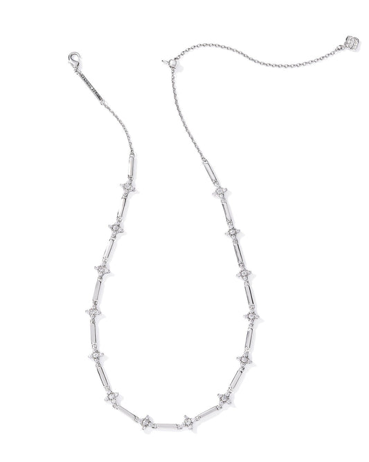 Holland Strand Necklace Silver White Crystal