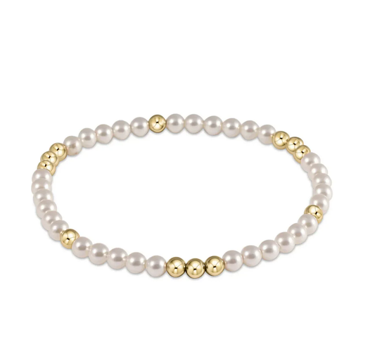 Worthy Pattern 3MM Bead Bracelet - Pearl