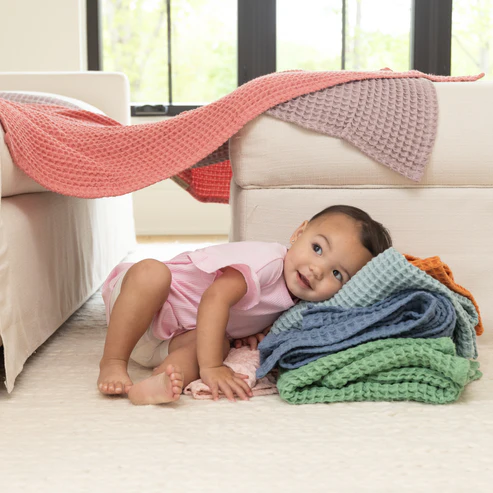 Waffle Baby Blanket Rain - Southern Belle Boutique