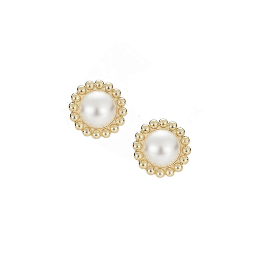 Allure Stud Earrings - Gold Pearl - Southern Belle Boutique