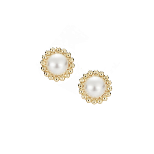 Allure Stud Earrings - Gold Pearl