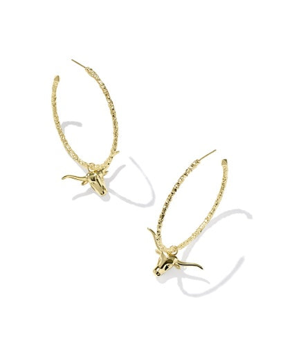 Longhorn Hoop Earrings - Gold