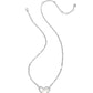 Ari Heart Statement Short Pendant Necklace - Silver Ivory Mother Of Pearl